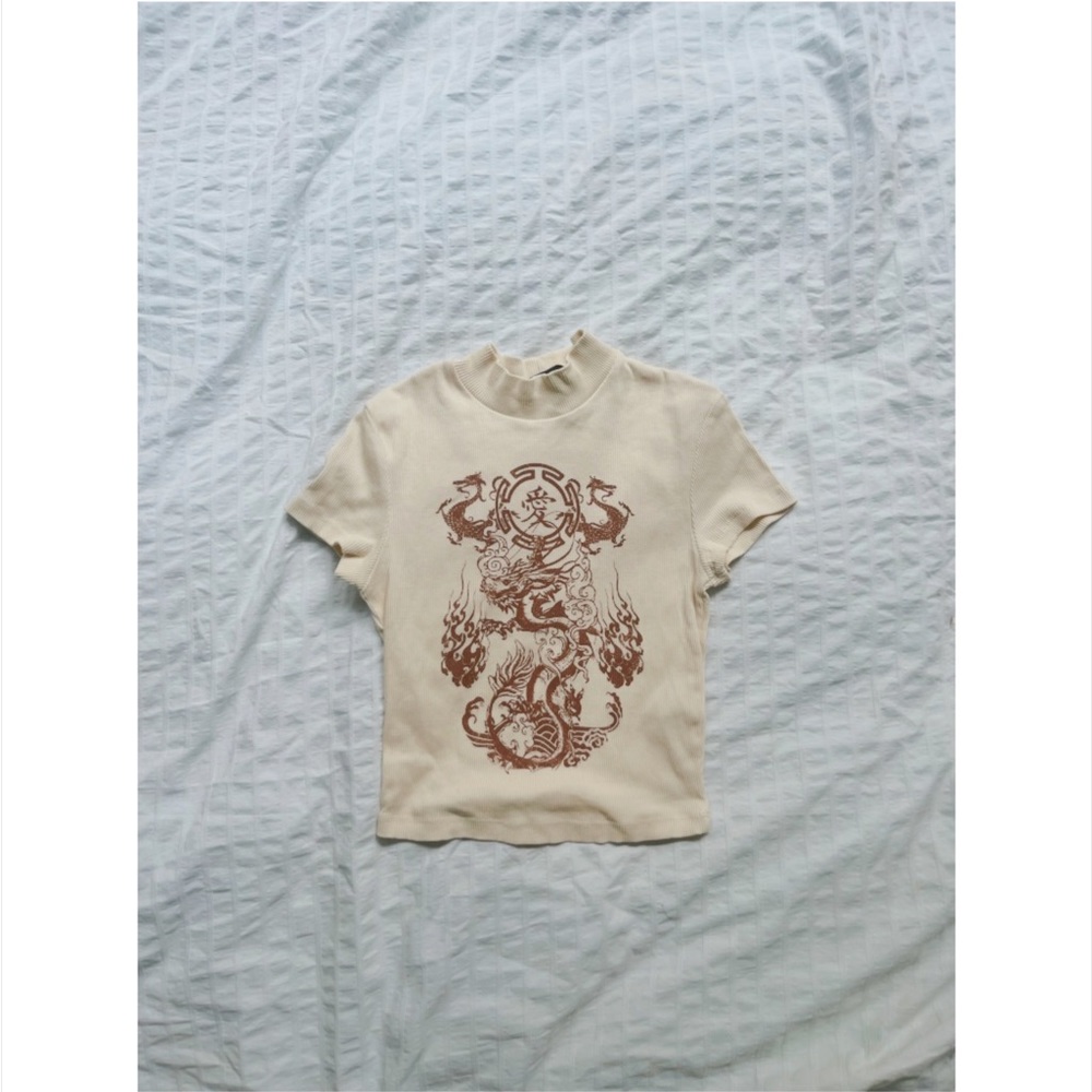Bershka Mock Neck Tee